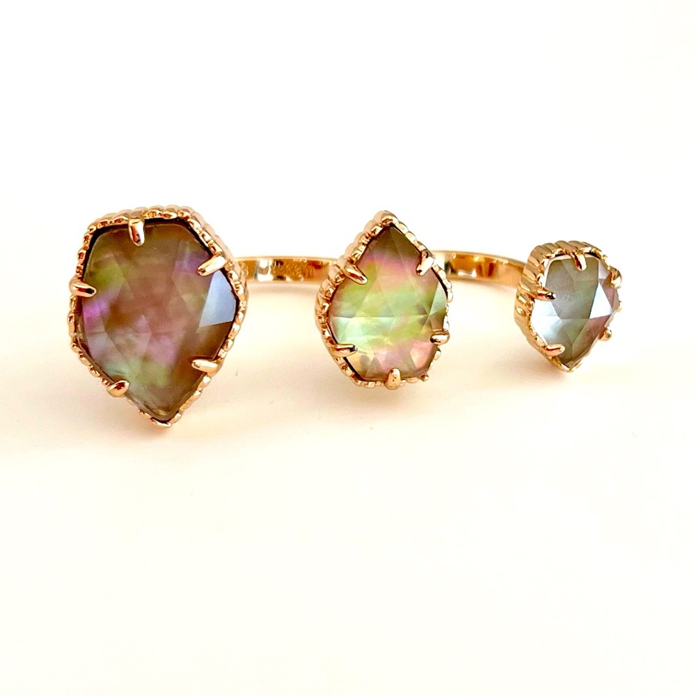 Kendra Scott Naomi Double Ring - Rose Gold + Brown Mother-of-Pearl